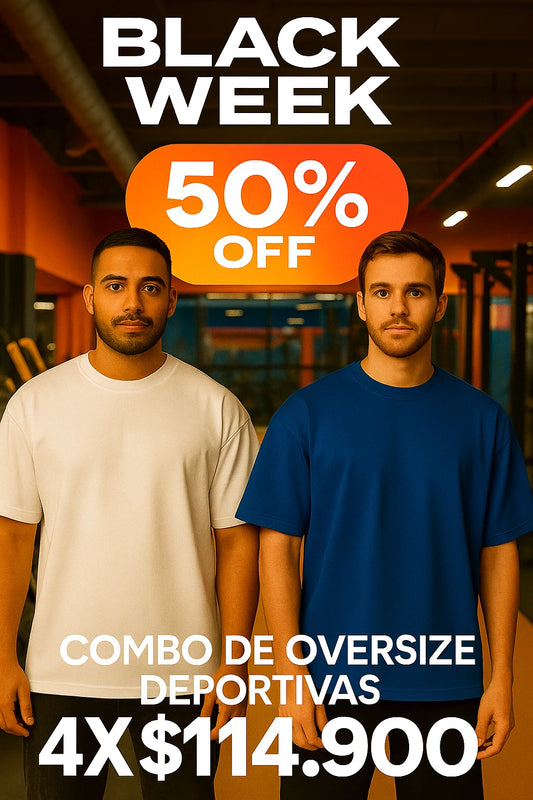 CAMISETAS OVERSIZE 40% ALGODÓN + 40% DE POLIESTER Y 20% SPANDEX  PARA HOMBRE 4 CAMISETAS X $ 114900